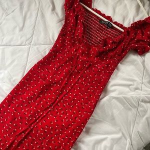White Fox Boutique ruched red dress